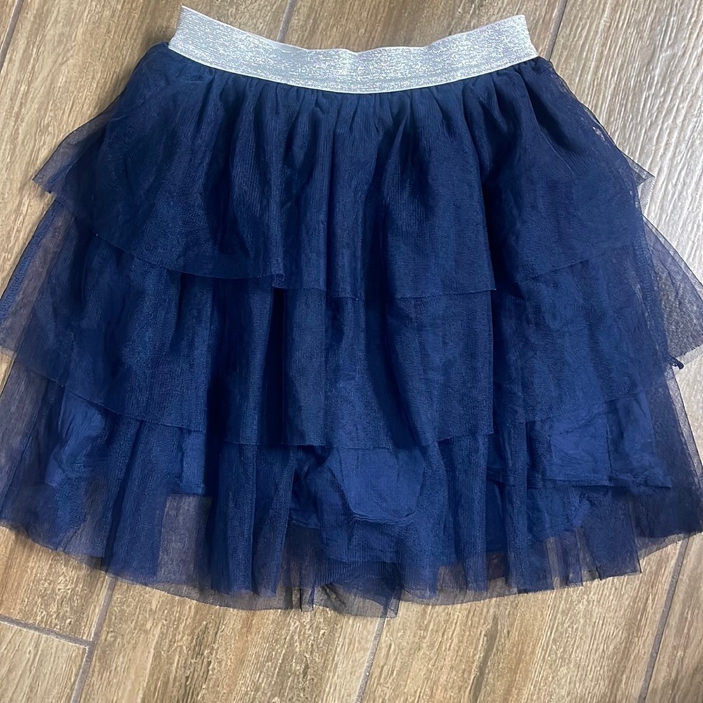 Gap Beautiful Navy & Silver Tiered Tulle Skirt in size Medium (8/9)